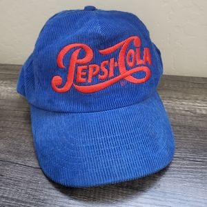 Rare Vintage Pepsi-cola Corduroy Red Letters Snapback